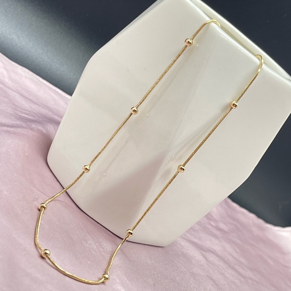 18k Gold Filled Dainty Beaded Snake Necklace 18" or 20” long ✨ - Picture 11 of 14